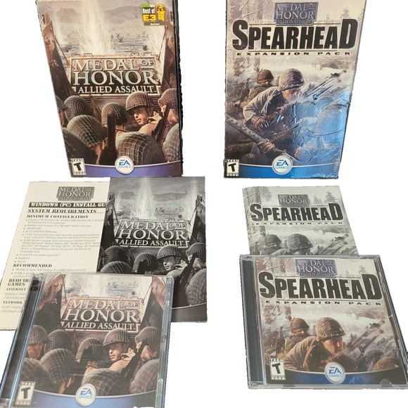 Ea Sports Other - Medal of Honor PC Game Lot Allied Assault + Spearhead Expansion Pack Cent Europe